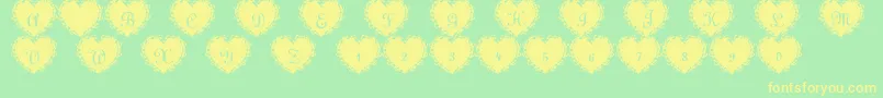 SummersLacehearts Font – Yellow Fonts on Green Background