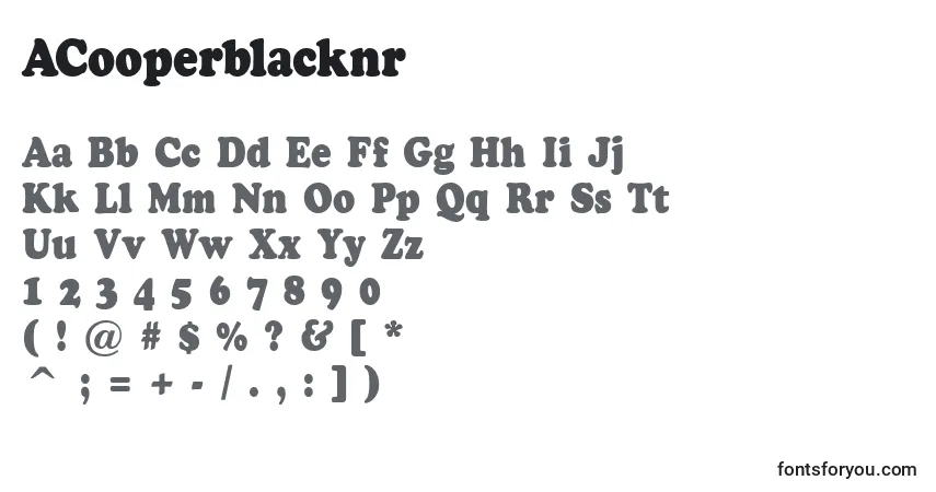 Schriftart ACooperblacknr – Alphabet, Zahlen, spezielle Symbole