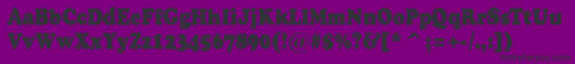 Czcionka ACooperblacknr – czarne czcionki na fioletowym tle