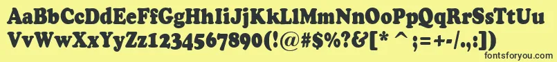 ACooperblacknr Font – Black Fonts on Yellow Background