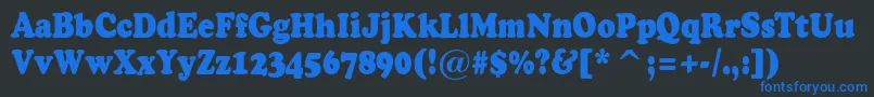 ACooperblacknr Font – Blue Fonts on Black Background