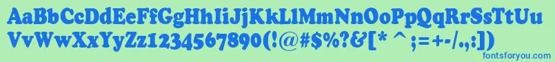 ACooperblacknr Font – Blue Fonts on Green Background