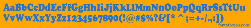 ACooperblacknr Font – Blue Fonts on Orange Background