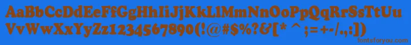 ACooperblacknr-fontti – ruskeat fontit sinisellä taustalla