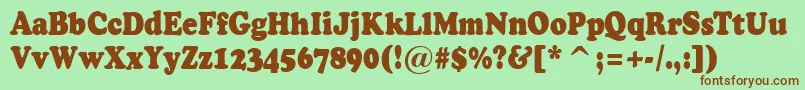 ACooperblacknr Font – Brown Fonts on Green Background
