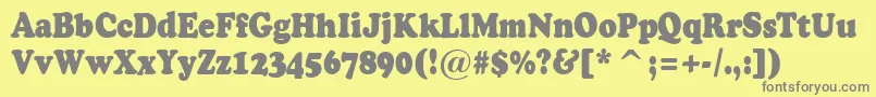 ACooperblacknr Font – Gray Fonts on Yellow Background
