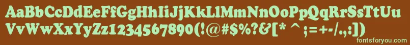 ACooperblacknr-fontti – vihreät fontit ruskealla taustalla