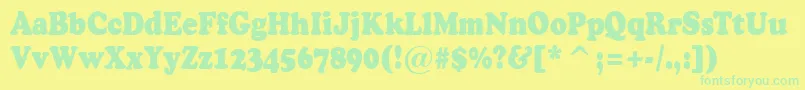 ACooperblacknr Font – Green Fonts on Yellow Background