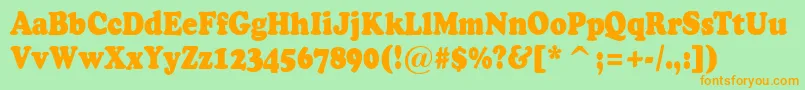 ACooperblacknr Font – Orange Fonts on Green Background