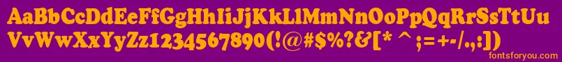 ACooperblacknr Font – Orange Fonts on Purple Background