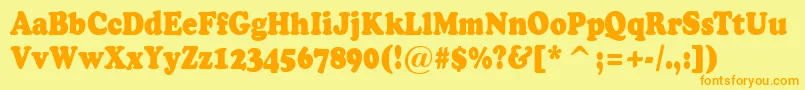 ACooperblacknr Font – Orange Fonts on Yellow Background