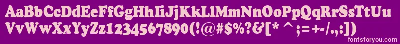 ACooperblacknr Font – Pink Fonts on Purple Background