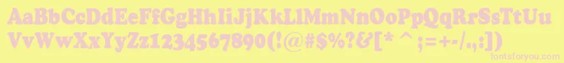 ACooperblacknr Font – Pink Fonts on Yellow Background