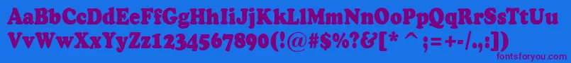ACooperblacknr Font – Purple Fonts on Blue Background