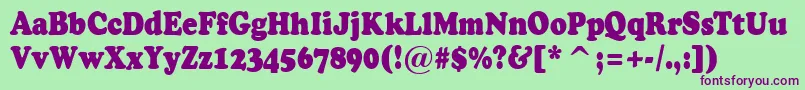 ACooperblacknr Font – Purple Fonts on Green Background