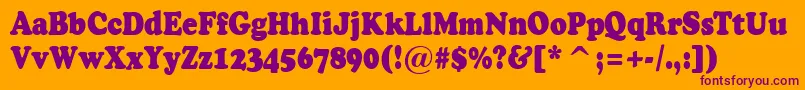 ACooperblacknr-Schriftart – Violette Schriften auf orangefarbenem Hintergrund