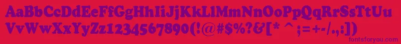 ACooperblacknr Font – Purple Fonts on Red Background