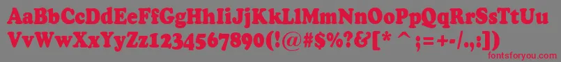 ACooperblacknr-Schriftart – Rote Schriften auf grauem Hintergrund
