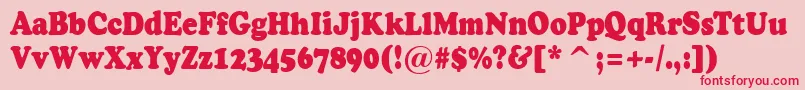 フォントACooperblacknr – ピンクの背景に赤い文字