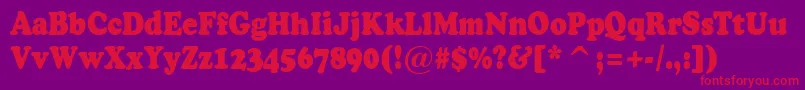 ACooperblacknr Font – Red Fonts on Purple Background