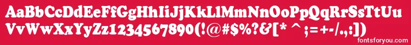フォントACooperblacknr – 赤い背景に白い文字