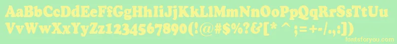 ACooperblacknr Font – Yellow Fonts on Green Background