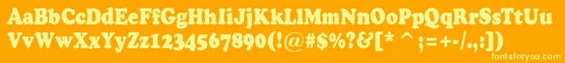 ACooperblacknr Font – Yellow Fonts on Orange Background