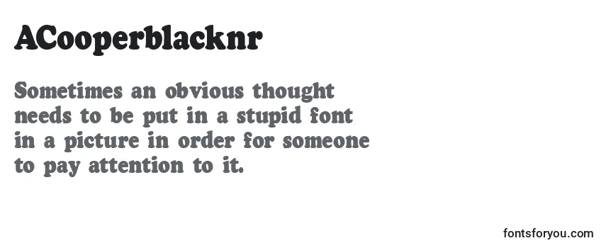 Review of the ACooperblacknr Font