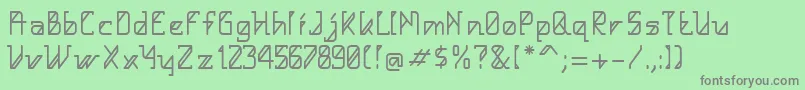 HelloAlpha Font – Gray Fonts on Green Background