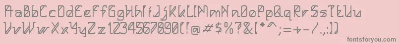 フォントHelloAlpha – ピンクの背景に灰色の文字