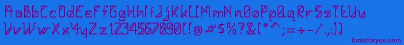 HelloAlpha Font – Purple Fonts on Blue Background