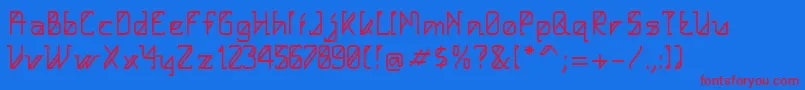 HelloAlpha Font – Red Fonts on Blue Background