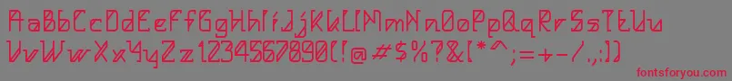 HelloAlpha Font – Red Fonts on Gray Background