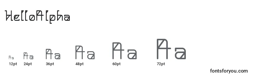 Размеры шрифта HelloAlpha (105568)