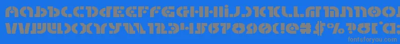 Questlokexpand-Schriftart – Graue Schriften auf blauem Hintergrund