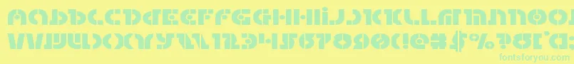 フォントQuestlokexpand – 黄色い背景に緑の文字