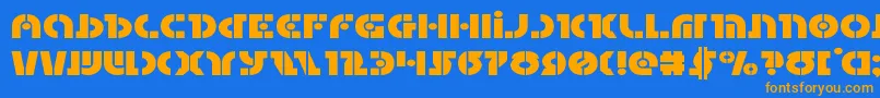 Questlokexpand Font – Orange Fonts on Blue Background