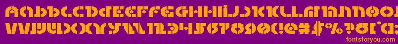 フォントQuestlokexpand – 紫色の背景にオレンジのフォント