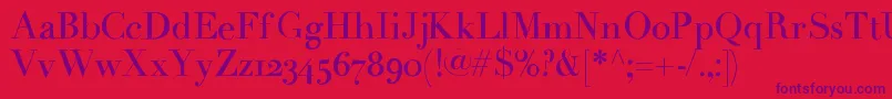 Lindysdiner Font – Purple Fonts on Red Background