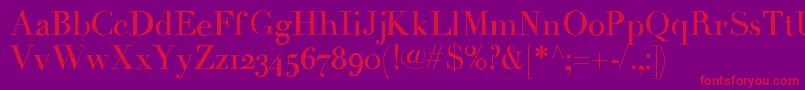 Lindysdiner Font – Red Fonts on Purple Background