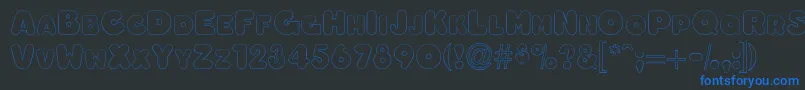 フォントOleadaoutlinescapsssk – 黒い背景に青い文字