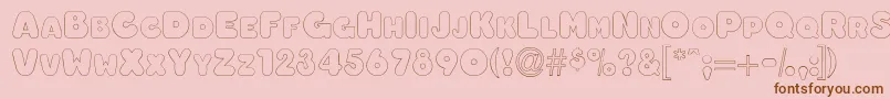 Oleadaoutlinescapsssk Font – Brown Fonts on Pink Background