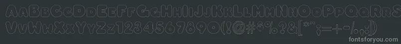 Шрифт Oleadaoutlinescapsssk – серые шрифты на чёрном фоне