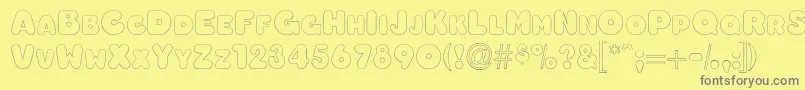 Oleadaoutlinescapsssk-Schriftart – Graue Schriften auf gelbem Hintergrund