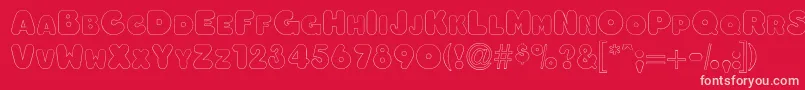 Oleadaoutlinescapsssk Font – Pink Fonts on Red Background