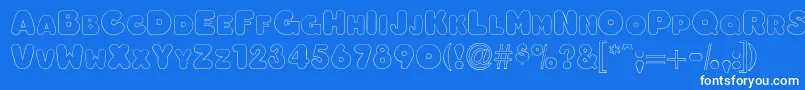 Oleadaoutlinescapsssk Font – White Fonts on Blue Background