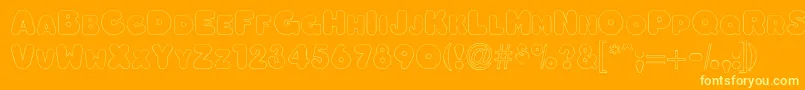 Oleadaoutlinescapsssk Font – Yellow Fonts on Orange Background