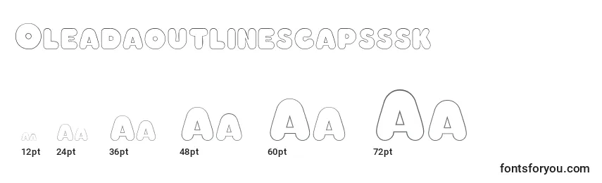 Размеры шрифта Oleadaoutlinescapsssk