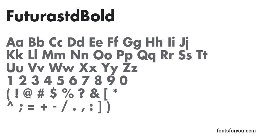 Шрифт FuturastdBold – алфавит, цифры, специальные символы