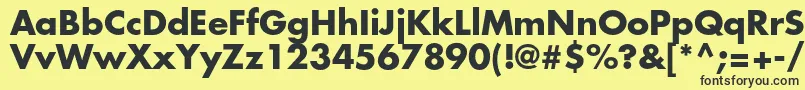 フォントFuturastdBold – 黒い文字の黄色い背景